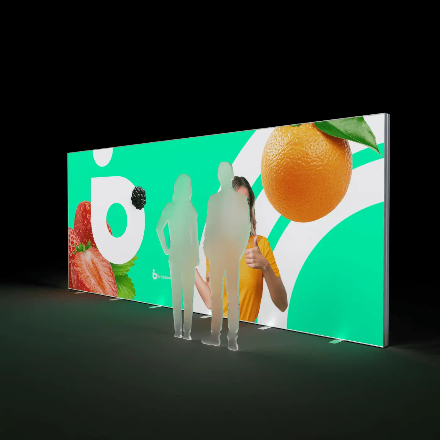 20ft BrightLine W backlit light box wall with SEG graphics