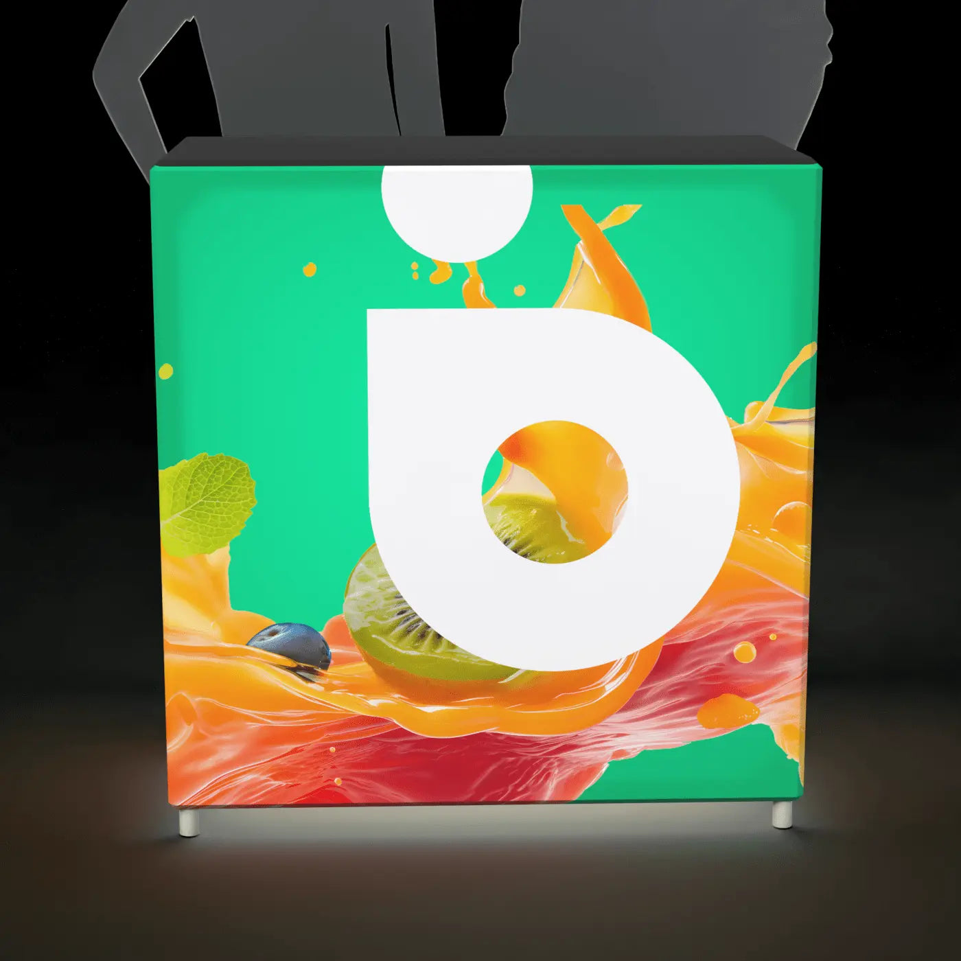 3.5ft Casonara 360 backlit light box counter