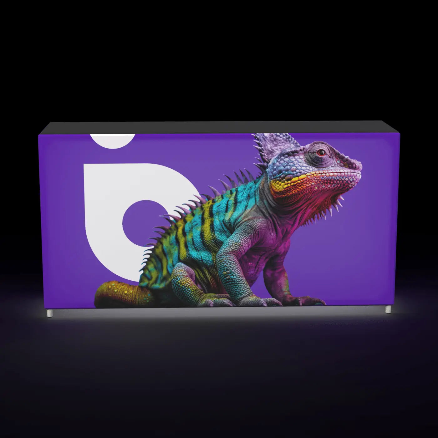 6.5ft Casonara 360 backlit light box counter with illuminated SEG graphics