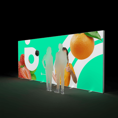 Brandstand USA Trade Show Display 20' BrightLine W Light Box Wall