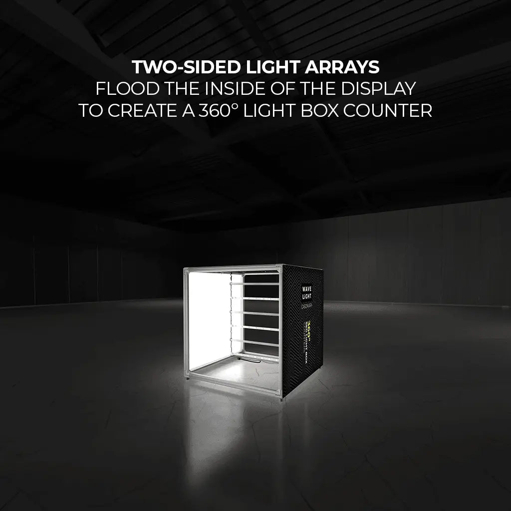 3.5’ Casonara Light Box Counter - 100L Cubed-Trade Show Light Box and Displays