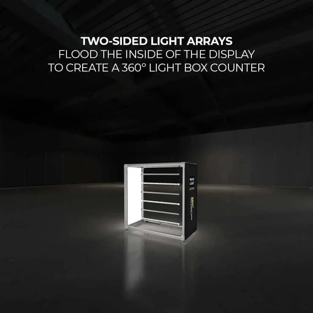 3.5’ Casonara Light Box Counter - 100M-Trade Show Light Box and Displays