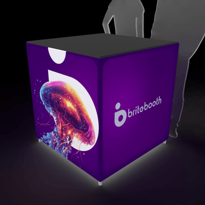 Makitso Trade Show Display 3.5’ Casonara Light Box Counter - 100L Cubed