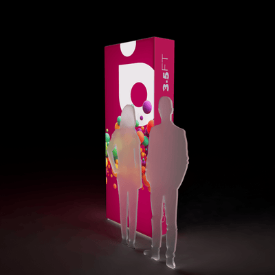 Makitso Trade Show Display 3.5ft Casonara Backlit Display Wall