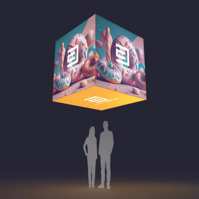 Makitso Trade Show Display 78" Casonara Blimp Cube Hanging Light Box - 200L