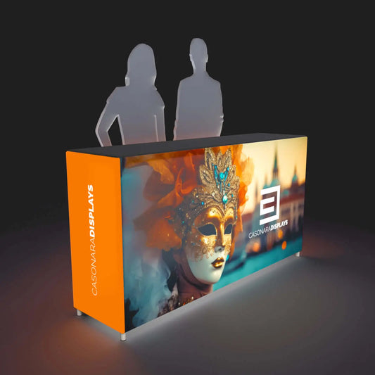 6.5’ Casonara Light Box Counter - 200M-Trade Show Light Box and Displays