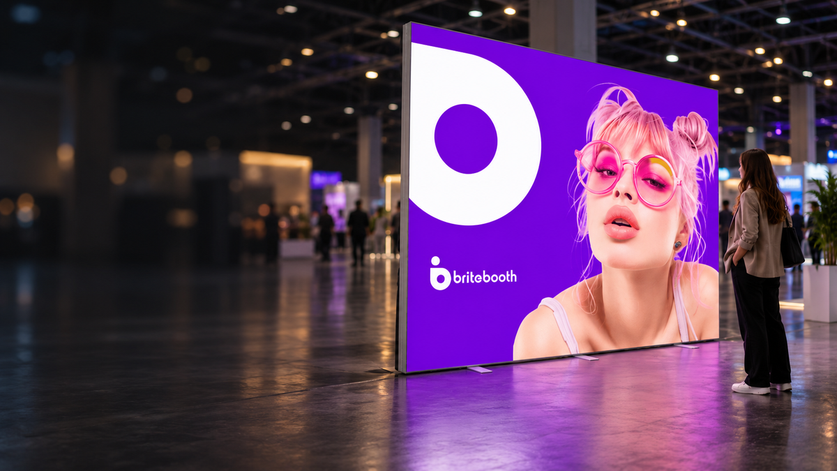 Illustrative event setting with a BriteBooth illuminated display