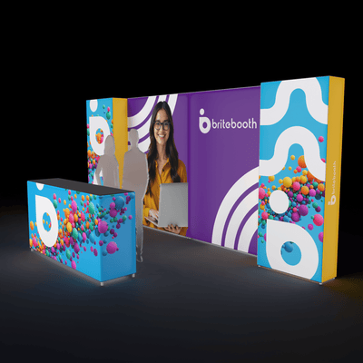 BriteBooth Trade Show Booth Casonara Backlit 20ft Trade Show Display Booth - 20.04