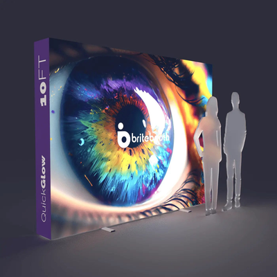 Orbus Trade Show Display Hopup 10ft Backlit Straight Tension Fabric Display