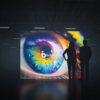 Orbus Trade Show Display Hopup 10ft Backlit Straight Tension Fabric Display