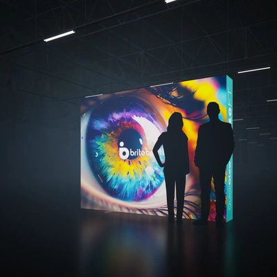 Orbus Trade Show Display Hopup 10ft Backlit Straight Tension Fabric Display